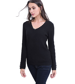 Дамски пуловер в черно Magnat снимка