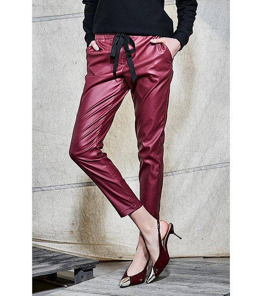 Дамски 9/10 панталон в цвят бордо Hera снимка