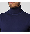 Мъжки поло пуловер в тъмносиньо с кашмир Mark-2 снимка