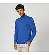 Мъжки поло пуловер в синьо с кашмир Mark-0 снимка