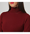 Дамска поло блуза в цвят бордо с кашмир Brina-2 снимка