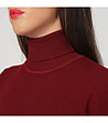 Дамска поло блуза в цвят бордо с кашмир Lenora-2 снимка