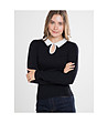 Ефектен дамски пуловер в черно и бяло Ramira-0 снимка