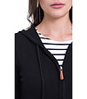 Черна дамска жилетка с кашмир и коприна Lenora-3 снимка