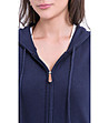 Синя дамска жилетка с кашмир и коприна Lenora-3 снимка