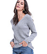 Топъл дамски сив пуловер Goya-0 снимка