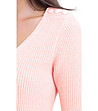 Топъл дамски розов пуловер Goya-3 снимка