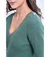 Дамски зелен пуловер с кашмир и коприна Goya-3 снимка