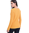 Дамски пуловер с кашмир цвят горчица Magnat-1 снимка