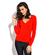 Червен дамски пуловер Brita-1 снимка