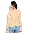 Дамски пуловер Furia в меланж на цвят камел-2 снимка