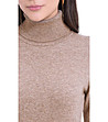 Дамска поло блуза с кашмир и коприна в сиво-бежов меланж Didina-3 снимка