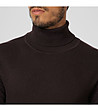 Мъжки поло пуловер в тъмнокафяво Randy-2 снимка