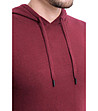 Мъжки пуловер в бордо с качулка Gino-3 снимка