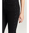 Черен дамски памучен панталон със връзки Lotty-2 снимка