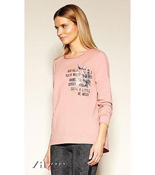 Розова дамска блуза с надписи Uliana снимка