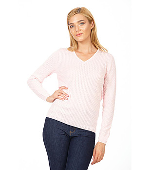 Розов дамски пуловер с мерино вълна Lexy снимка