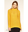 Дамски пуловер Theona в цвят горчица-0 снимка