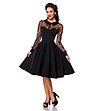 Черна разкроена рокля с тюл Lenna-0 снимка