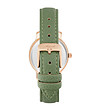 Розовозлатист дамски часовник Izara с релефна каишка в зелено-1 снимка