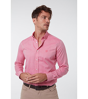 Розова мъжка памучна риза Kasper снимка