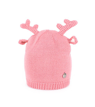 Детска розова шапка еленче снимка