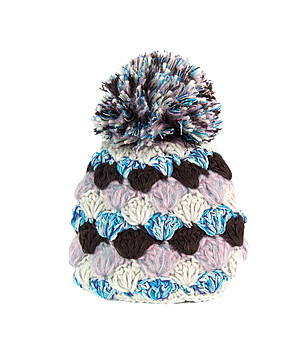 Многоцветна дамска плетена шапка снимка