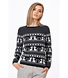 Дамски пуловер в черно и бяло от памук и кашмир Tera-0 снимка