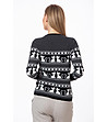 Дамски пуловер в черно и бяло от памук и кашмир Tera-1 снимка