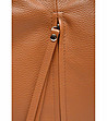 Дамска кожена чанта в цвят коняк Selena-2 снимка