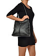 Дамска кожена чанта в черно Selena-4 снимка