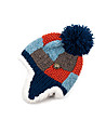 Дамска шапка с помпон в синьо и оранжево Lala-0 снимка