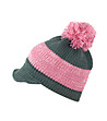 Unisex шапка в сиво и розово с плетена козирка-2 снимка