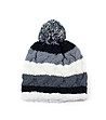 Дамска шапка с плетеници в черно, сиво и бяло-0 снимка