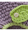 Ефектна детска шапка в лилаво и зелено-2 снимка