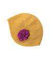 Вълнена дамска шапка в цвят горчица-0 снимка
