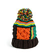 Дамска плетена шапка в кафяво, оранжево и зелено-0 снимка