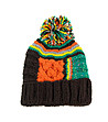 Дамска плетена шапка в кафяво, оранжево и зелено-1 снимка