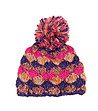 Дамска плетена шапка с многоцветни мотиви-1 снимка