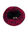 Плетена дамска шапка в меланж на червен нюанс-1 снимка