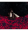 Плетена дамска шапка в меланж на червен нюанс-3 снимка