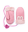 Розови дамски ръкавици с ушички-0 снимка