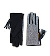 Дамски ръкавици в черно и бяло-0 снимка