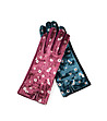 Дамски ръкавици в бордо с флорален принт-1 снимка