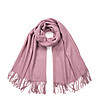 Розов дамски шал с ресни-1 снимка