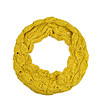 Дамски плетен шал снуд в жълто-0 снимка