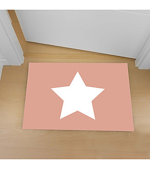 Розова постелка с бяла звезда 52х75 см снимка