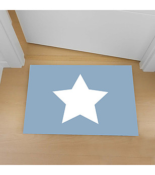 Синя постелка с принт Звезда в бяло 52х75 см снимка
