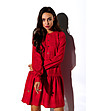 Карирана рокля в червено Susan-3 снимка