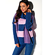 Дамски пуловер в синьо, лилаво и розово Tina-2 снимка